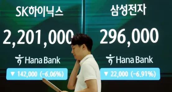 SK하이닉스와 삼성전자 마감 현황 이미지