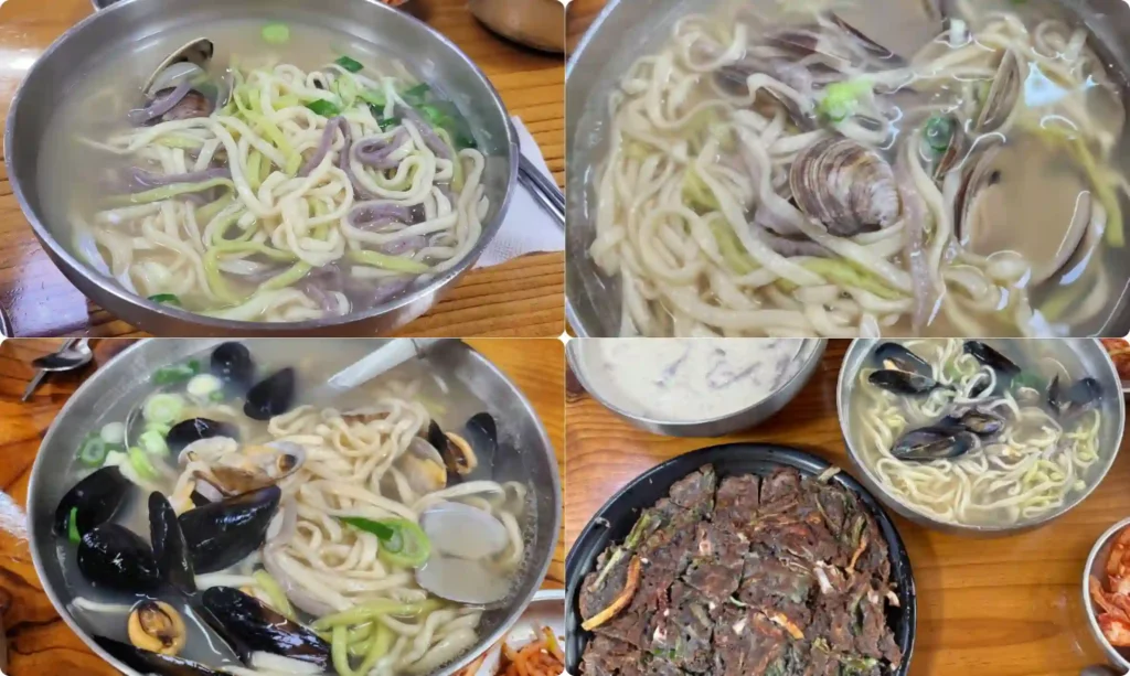 이조칼국수 메뉴 사진들