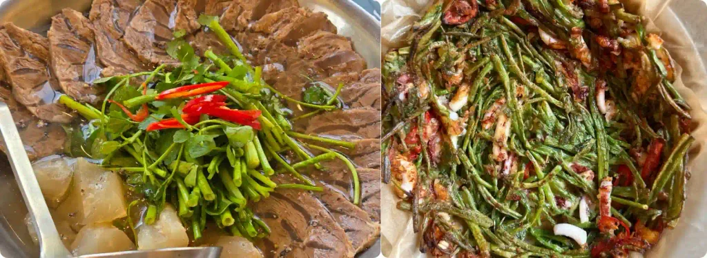 수육전골과 미나리전 이미지